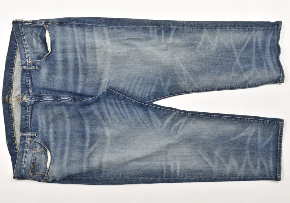 Polo Ralph Lauren Hampton Relaxed Straight Jeans Mens 48x30 Blue Wash Denim